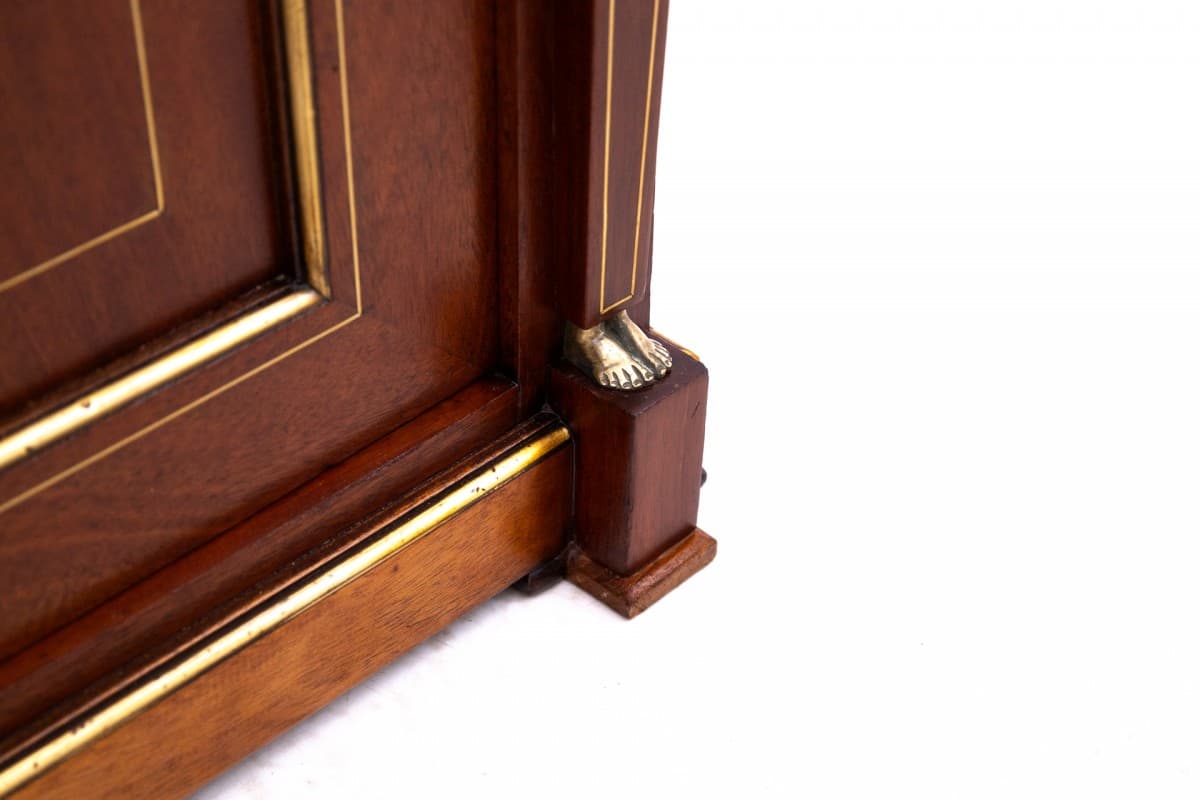 Biurko Empire, brązowy, drewno, skóra naturalna granatowa lub czarna, mosiądz złoty, Francja, XIX w. - 192849