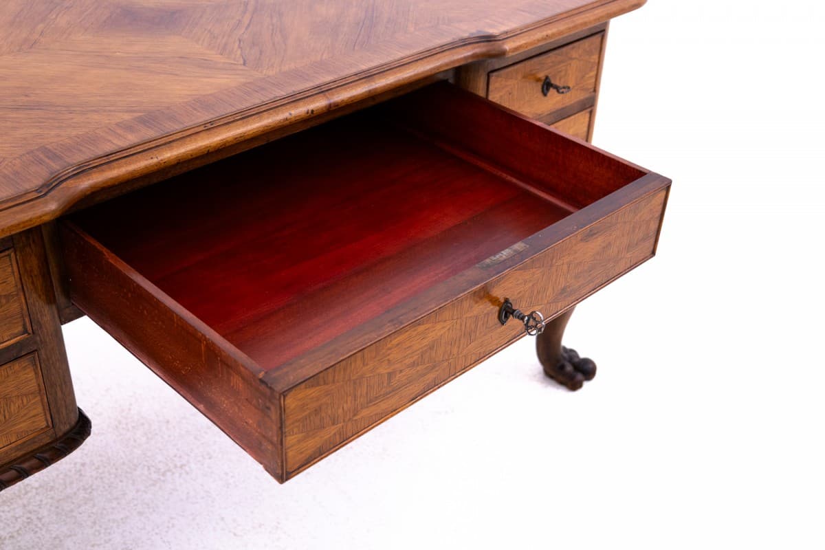 Biurko, styl Ludwik Filip, brązowy, orzech, Francja, XIX w. - 192922