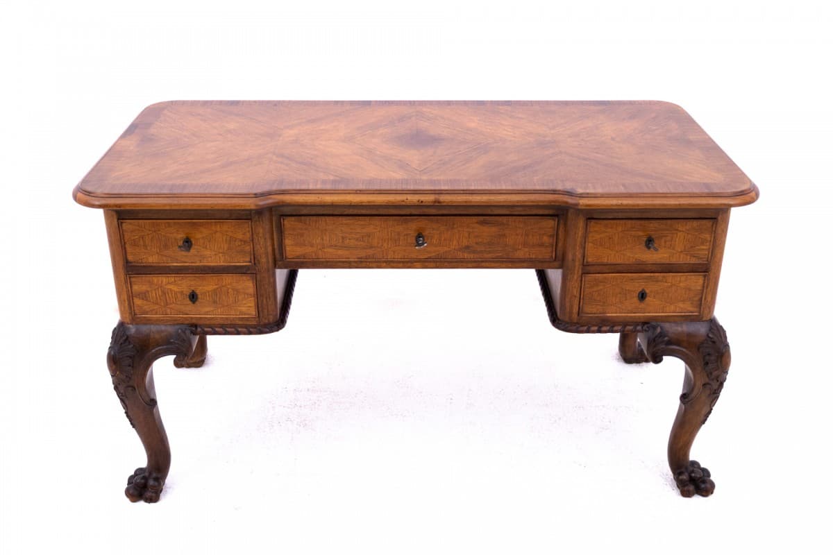Biurko, styl Ludwik Filip, brązowy, orzech, Francja, XIX w. - 192919