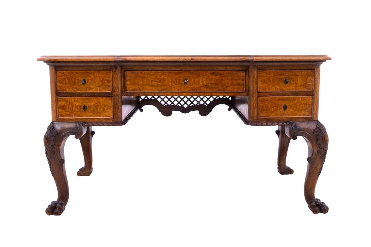 Biurko, styl Ludwik Filip, brązowy, orzech, Francja, XIX w.