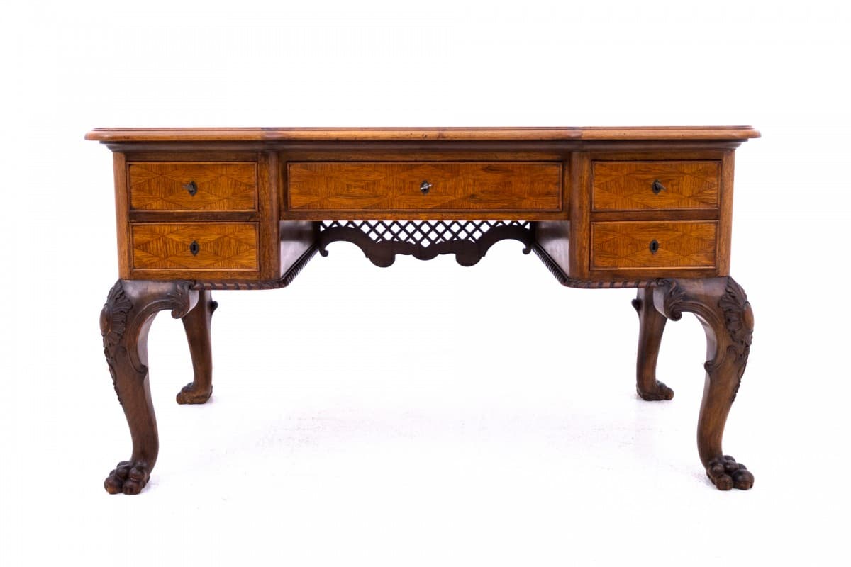 Biurko, styl Ludwik Filip, brązowy, orzech, Francja, XIX w. - 192918