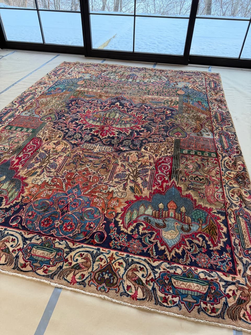 Nowy Dywan Perski Vintage Kaszmirowy Kaschmar Figural 395x290 - 193268