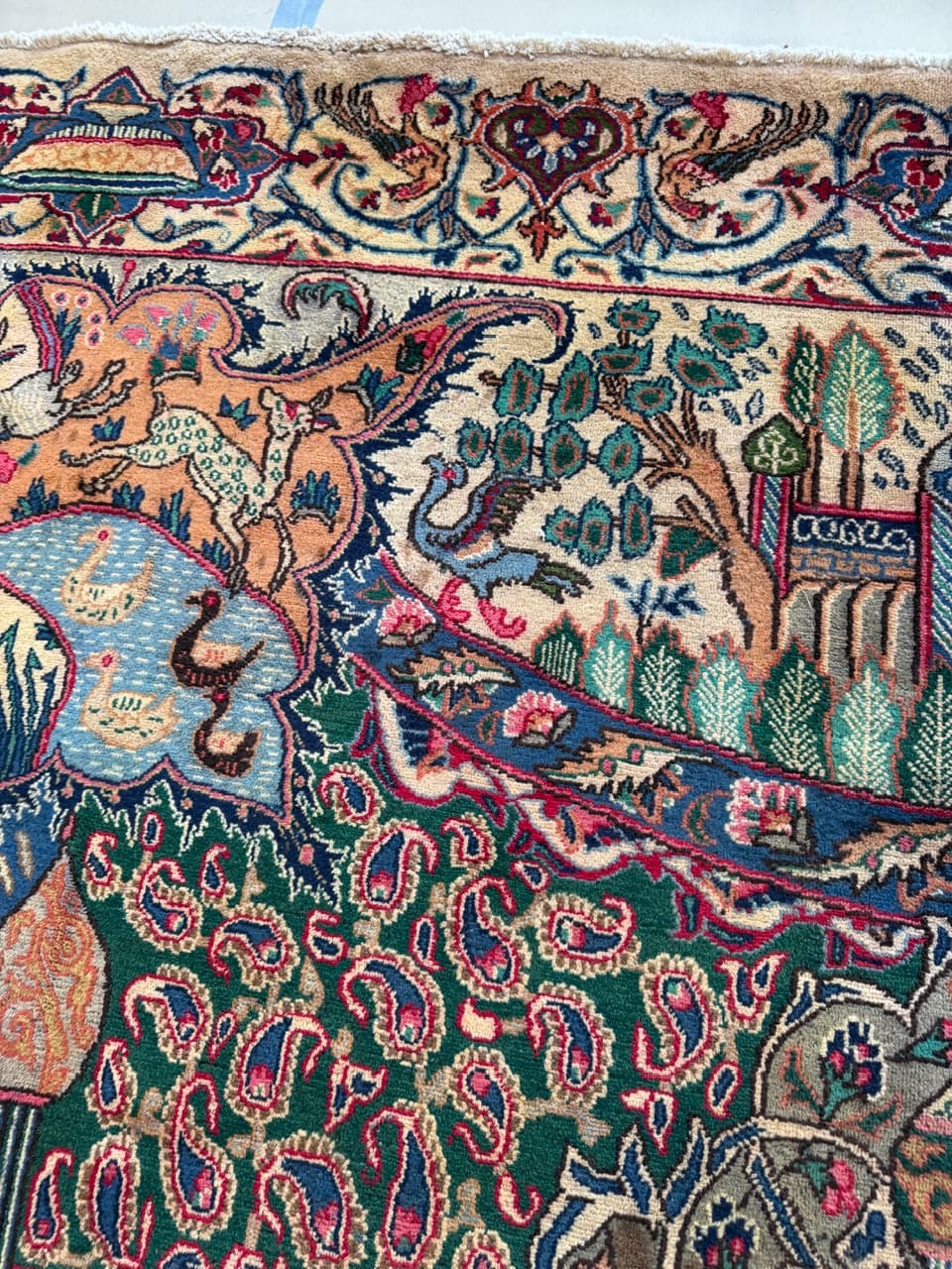 Nowy Dywan Perski Vintage Kaszmirowy Kaschmar Figural 395x290 - 193274