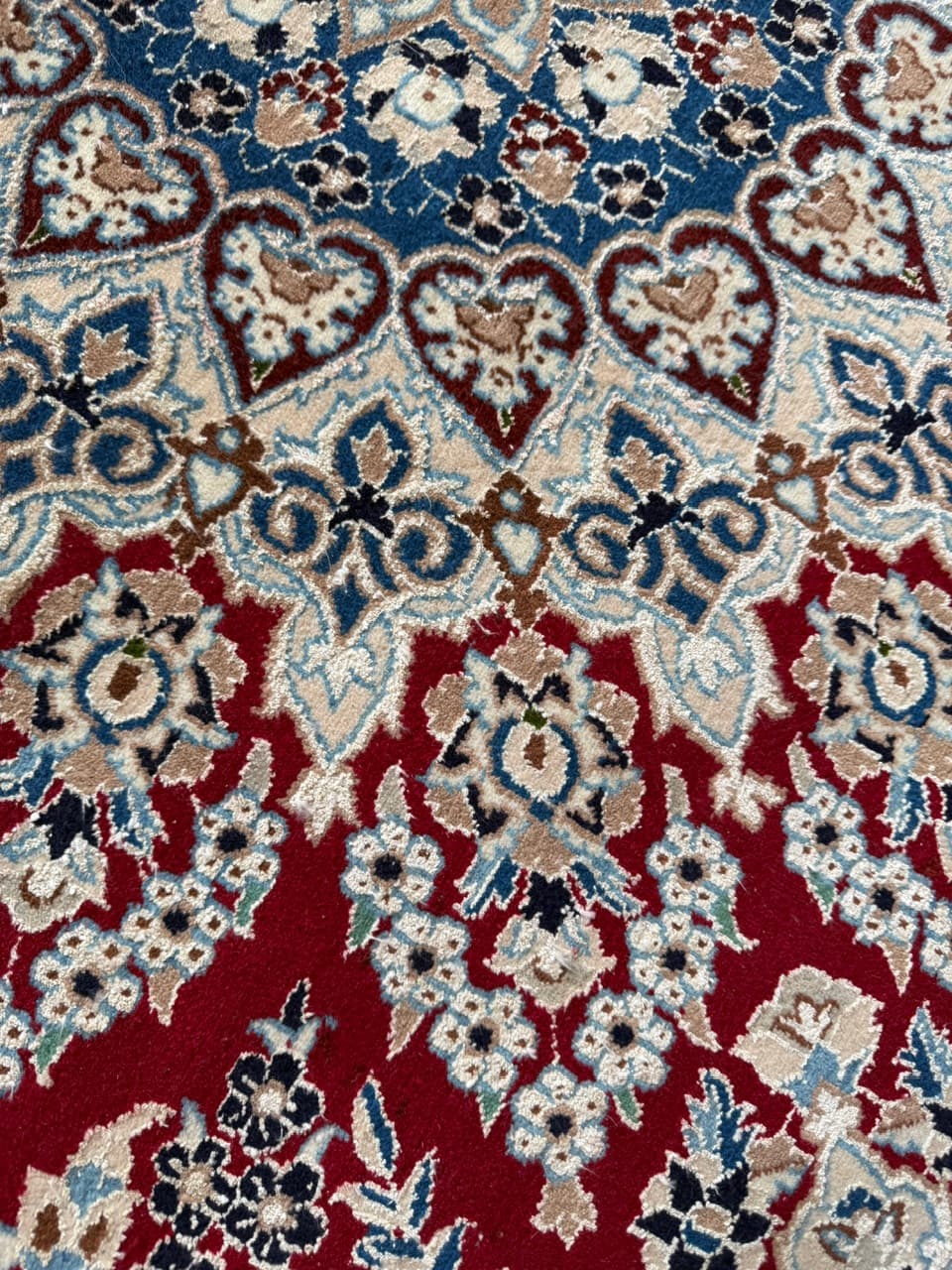 Nowy Okrągły Dywan Perski Kaszmirowy + Jedwab Iran Nain 210x210 - 193314