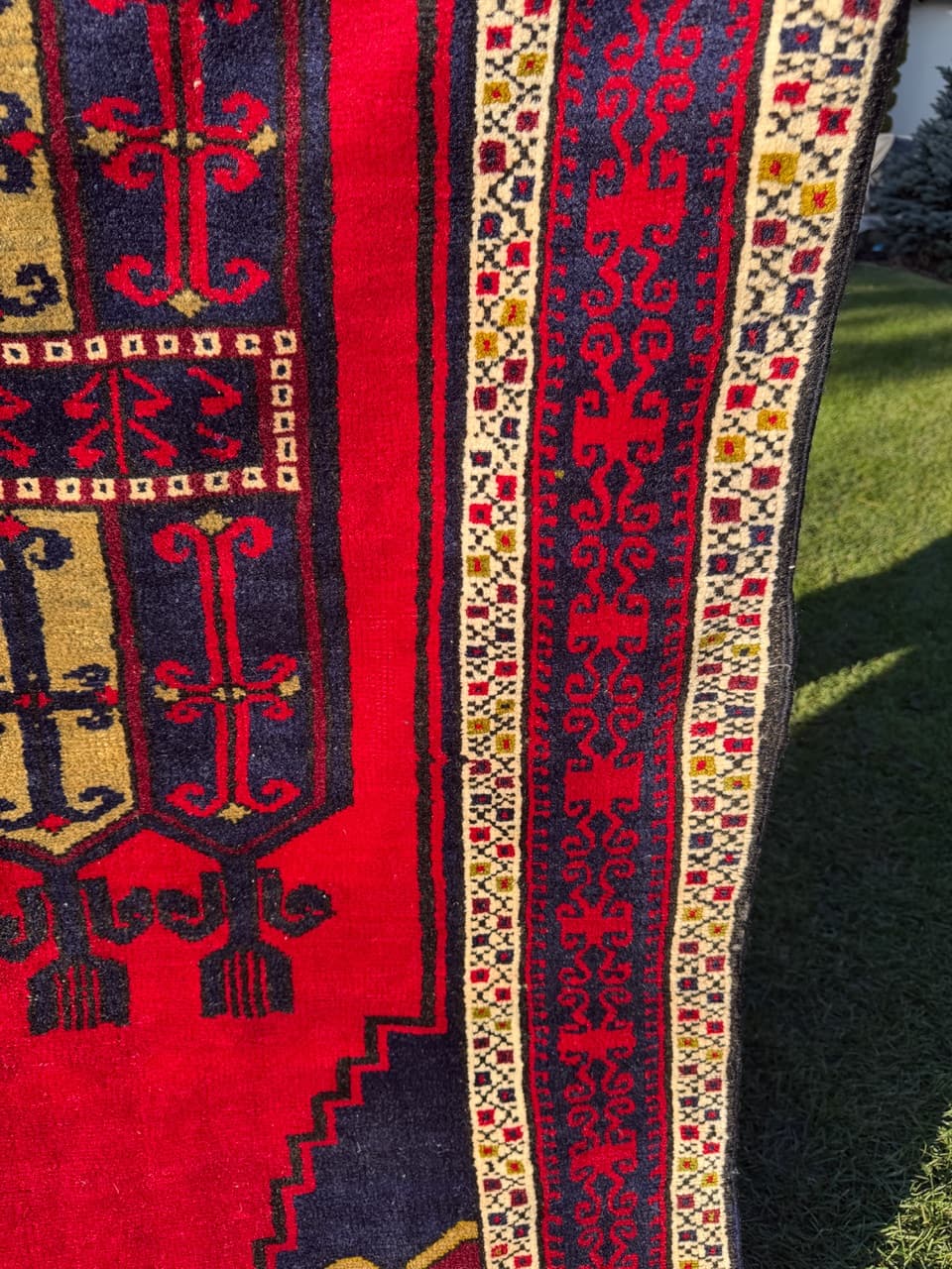 Dywan Kazak Anatolia, multikolor, wełna, Turcja, lata 70., 205x105 cm - 193369