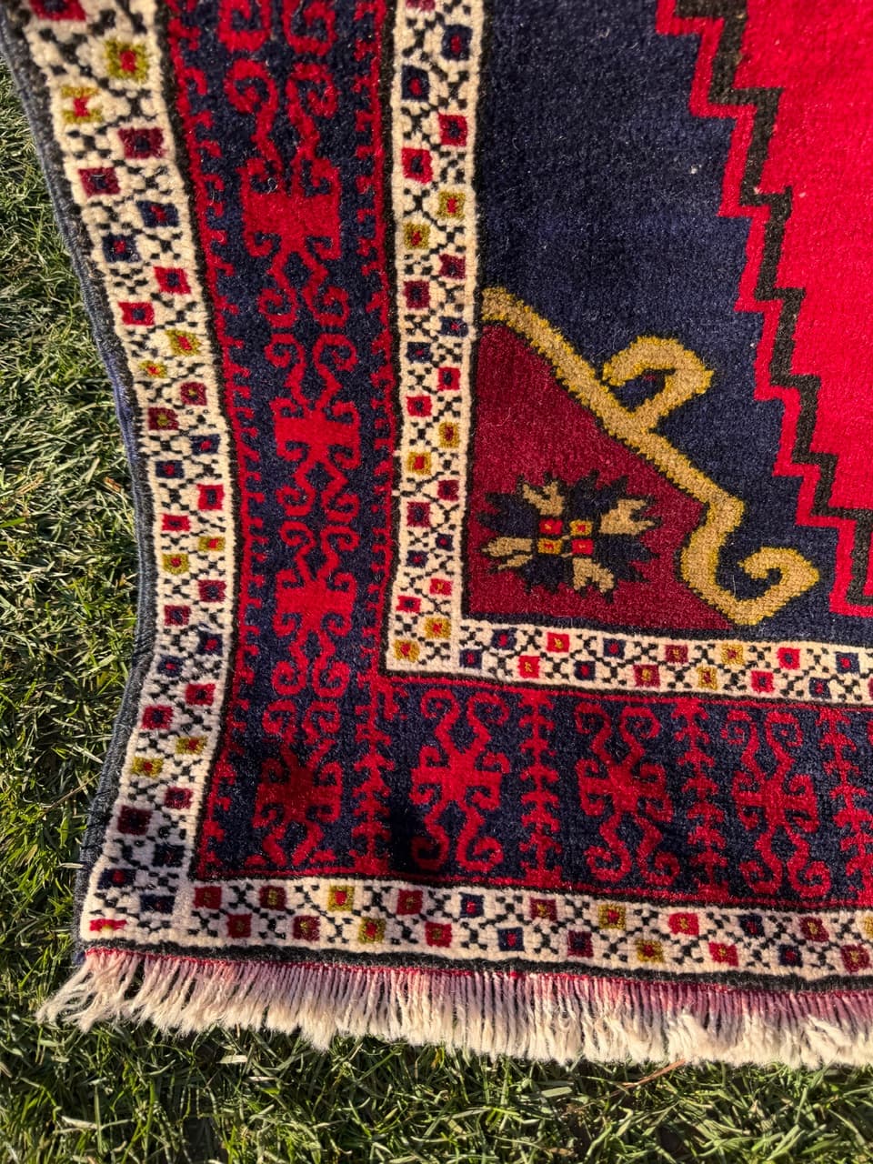 Dywan Kazak Anatolia, multikolor, wełna, Turcja, lata 70., 205x105 cm - 193364