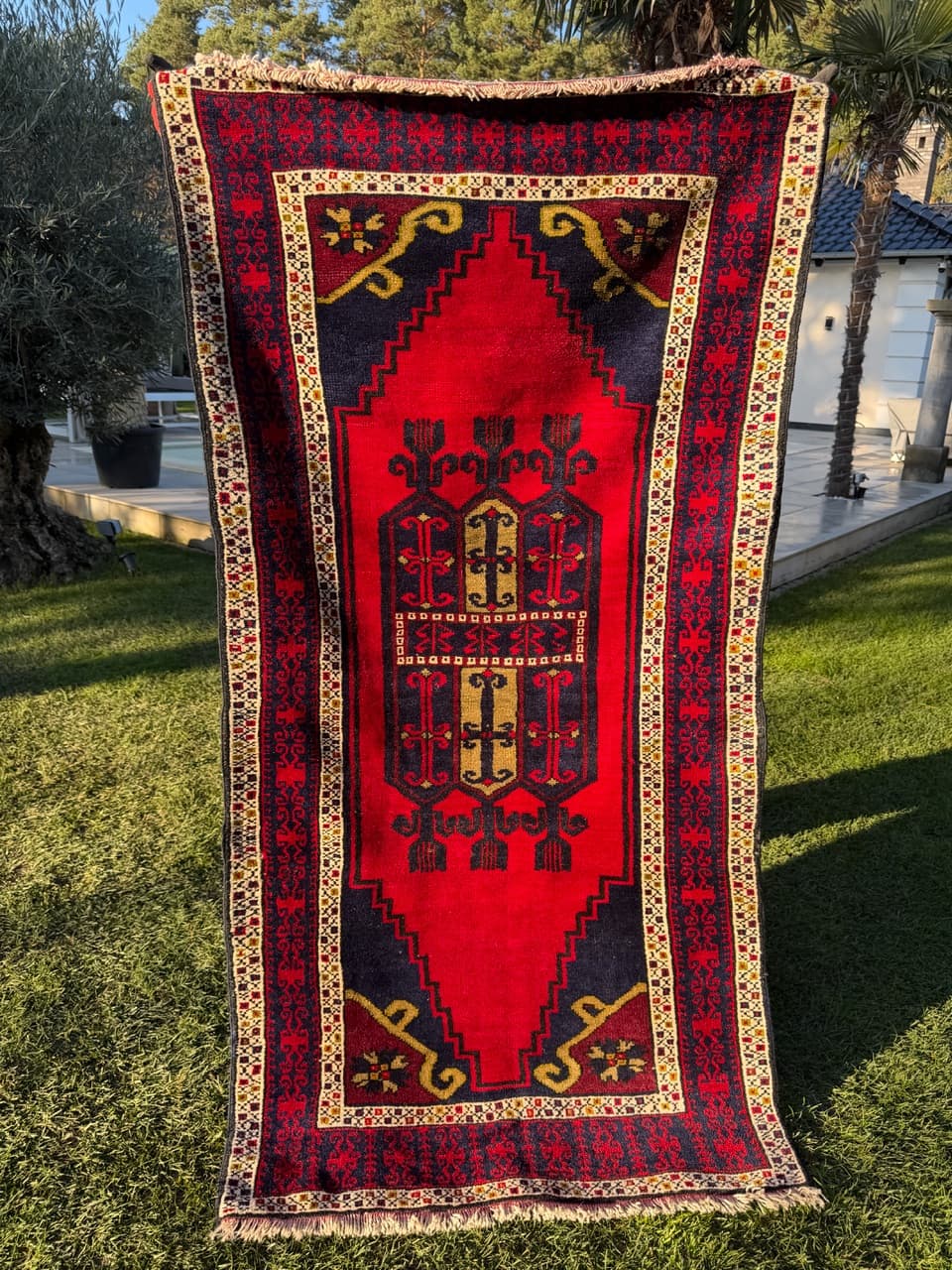 Dywan Kazak Anatolia, multikolor, wełna, Turcja, lata 70., 205x105 cm - 193371