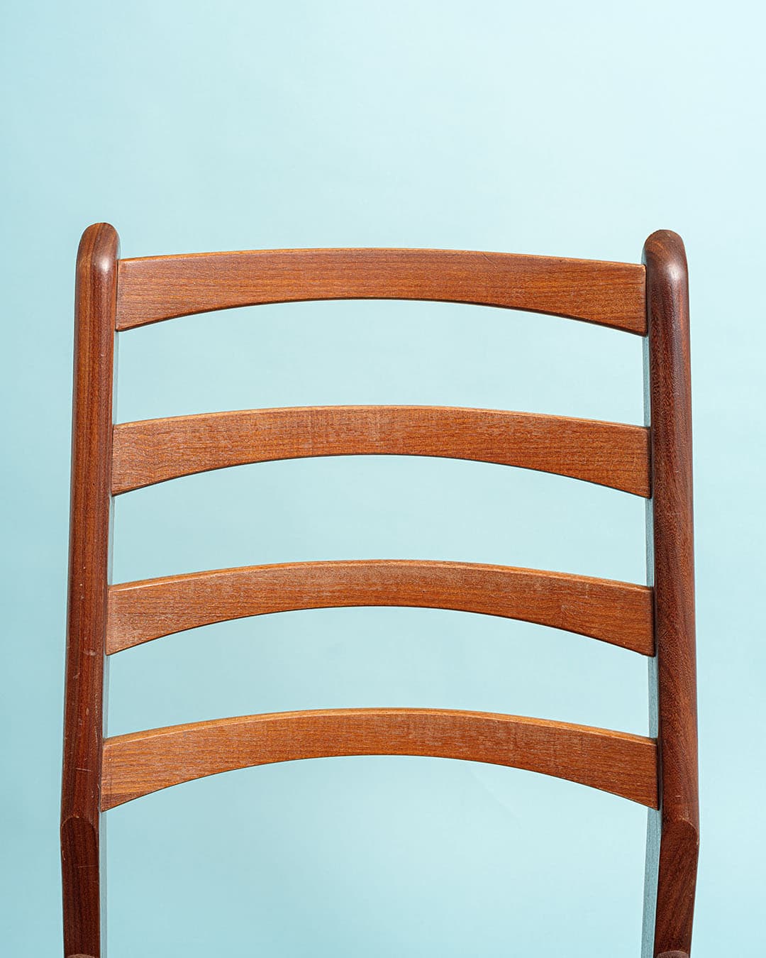 Chair, brown teak, black leather, Casala, Germany, 1970s. - 193516