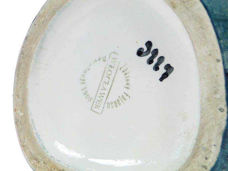 Wazon, turkusowy ceramika, proj. W. Płażewski, Włocławek, Polska, lata 50. - 193580