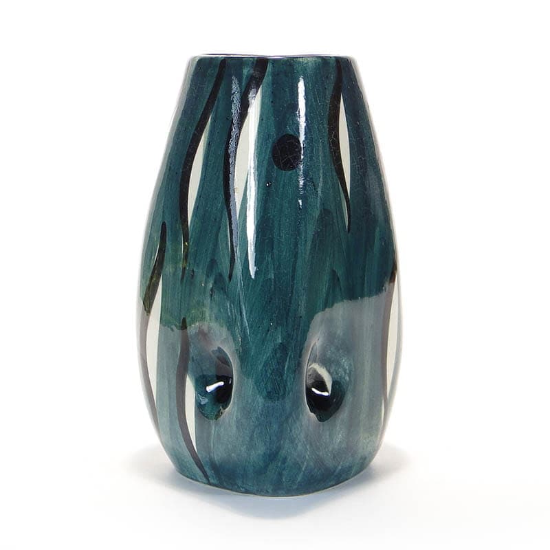 Wazon, turkusowy ceramika, proj. W. Płażewski, Włocławek, Polska, lata 50. - 193574