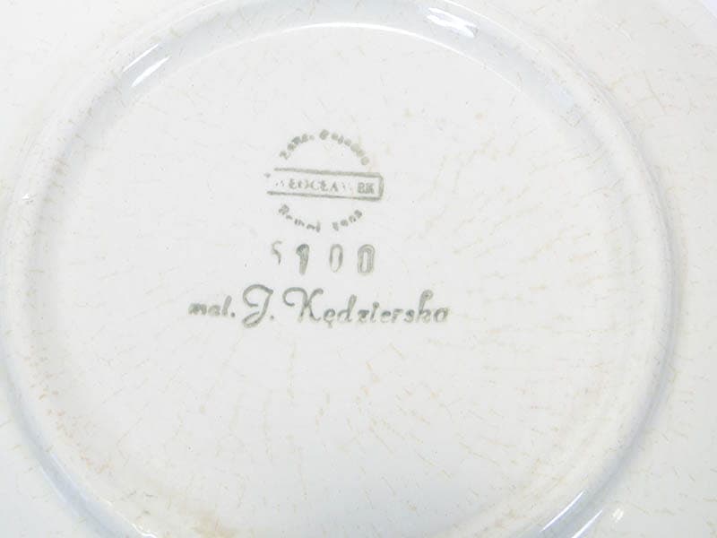 Talerz New Look, zielony, ceramika, proj. E. Piwek-Białoborska, Polska, lata 50. - 193585