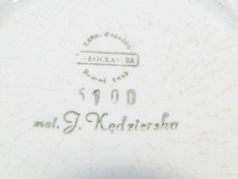 Talerz New Look, zielony, ceramika, proj. E. Piwek-Białoborska, Polska, lata 50. - 193581