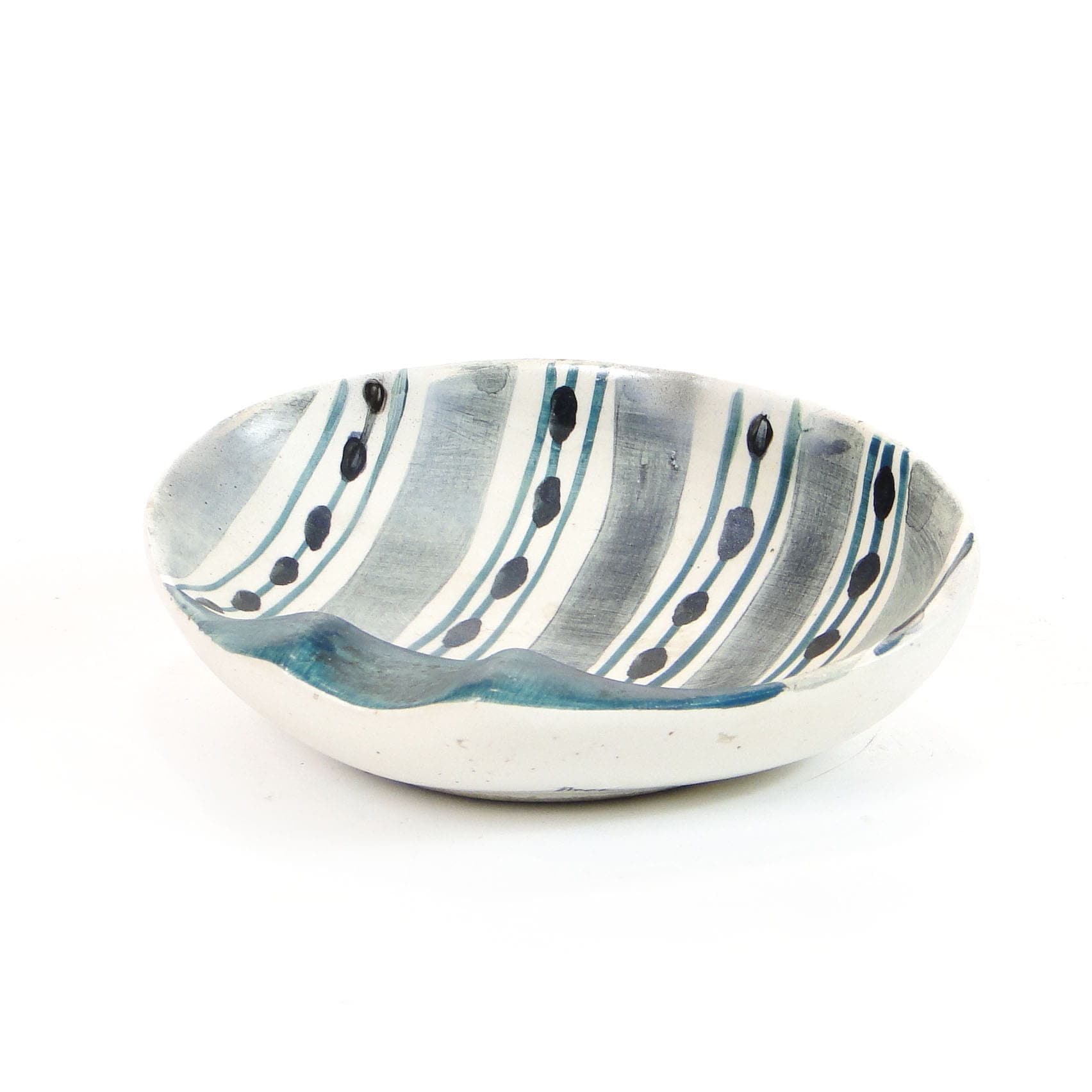 Ashtray, multicolor faience, by E. Piwek-Białoborska, Włocławek, Poland, 1950s. - 193593