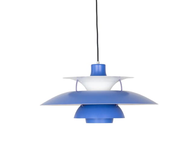 Blue and White Aluminum PH 5 Pendant Lamp, by P. Henningsen for Louis Poulsen, Denmark, 1950s - DIMENSION