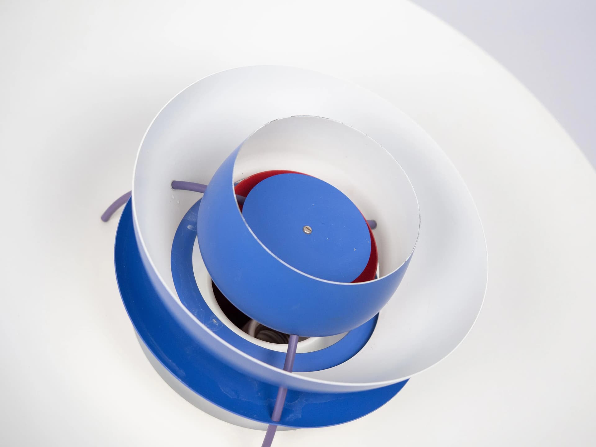 Blue and White Aluminum PH 5 Pendant Lamp, by P. Henningsen for Louis Poulsen, Denmark, 1950s - 13658