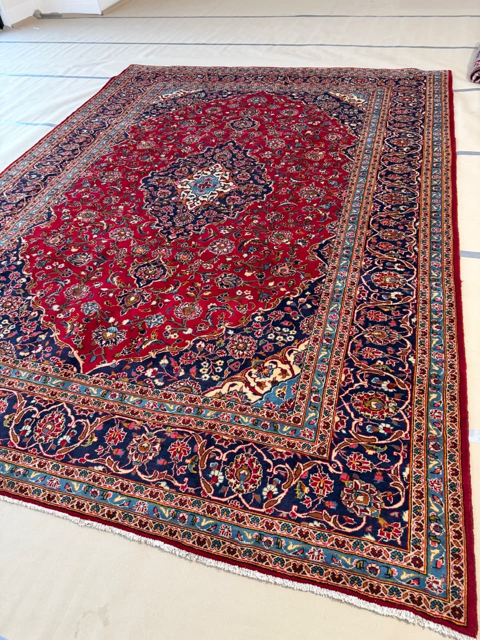 Dywan Keshan 400x300 cm, czerwony, wełna, Iran - 193646