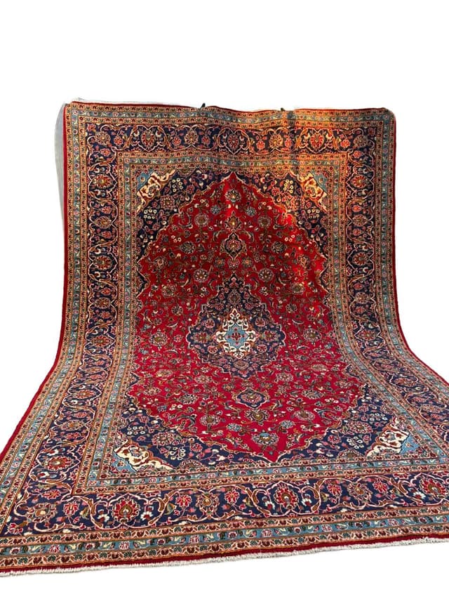 Dywan Keshan 400x300 cm, czerwony, wełna, Iran - WYMIARY