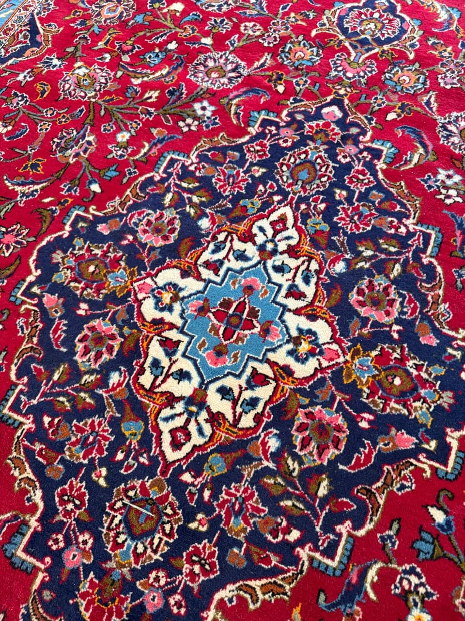 Dywan Keshan 400x300 cm, czerwony, wełna, Iran - 193644