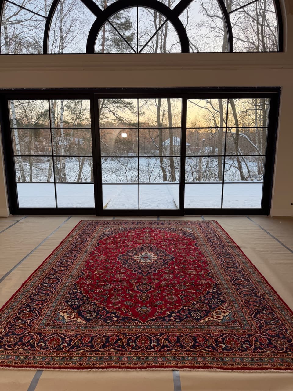 Dywan Keshan 400x300 cm, czerwony, wełna, Iran - 193634