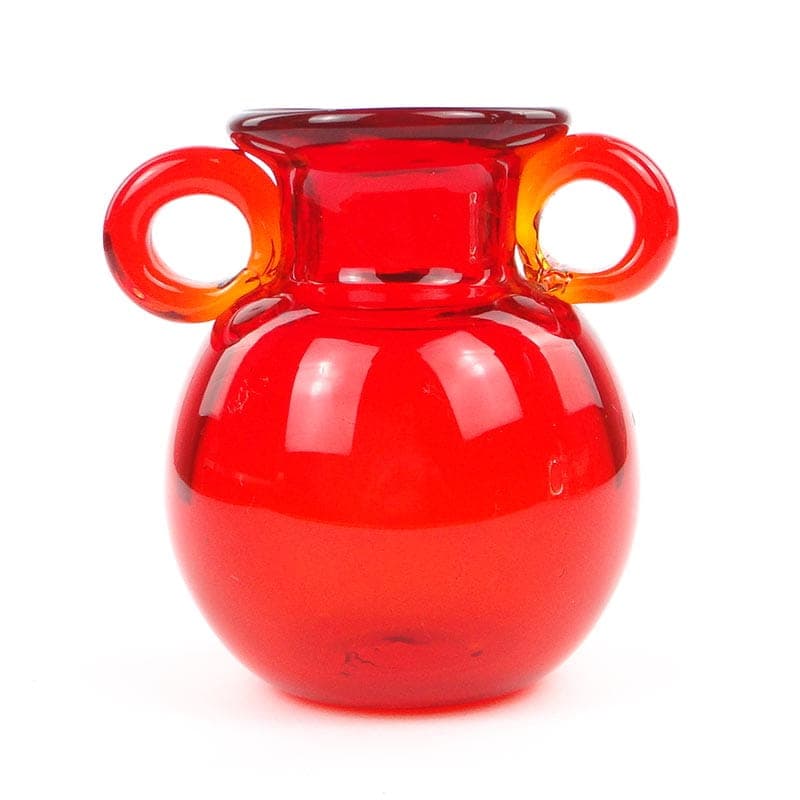 Wazon, szkło czerwone, proj. J. Słuczan-Orkusz, Polska, lata 70.