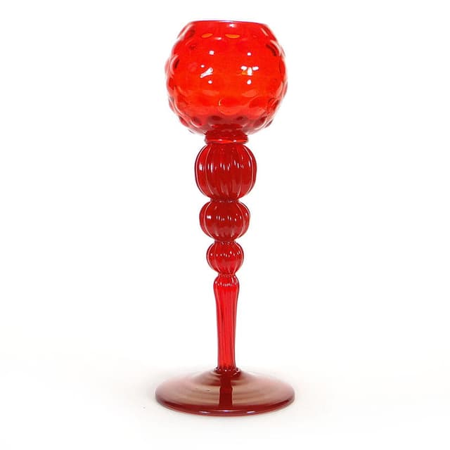 Wazon, czerwony, szkło, proj. J. Słuczan-Orkusz, Polska, lata 70. - WYMIARY