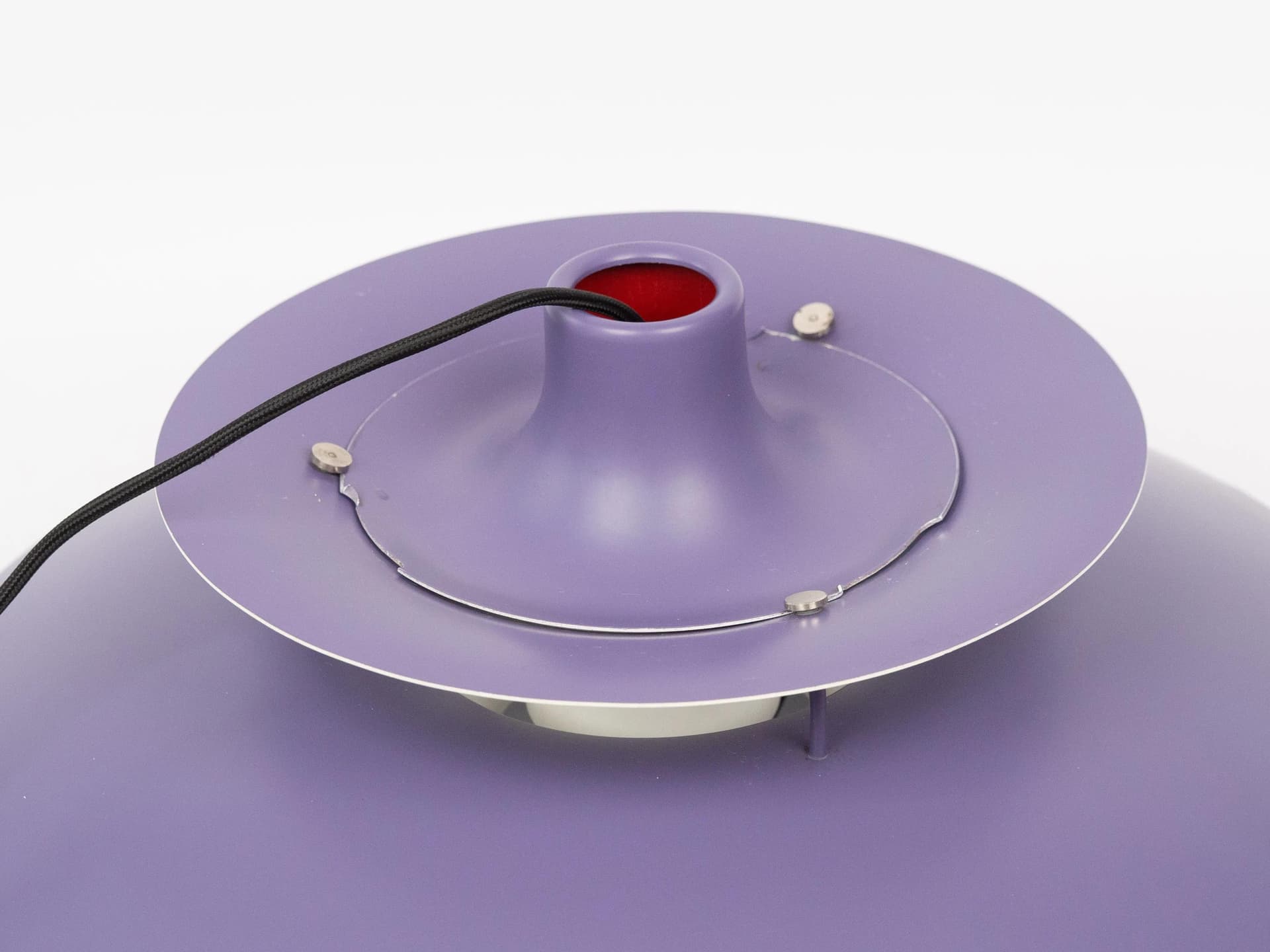 Lawendowo-fioletowa aluminiowa lampa wisząca PH 5, proj. P. Henningsen dla Louis Poulsen, Dania, lata 50. - 13644