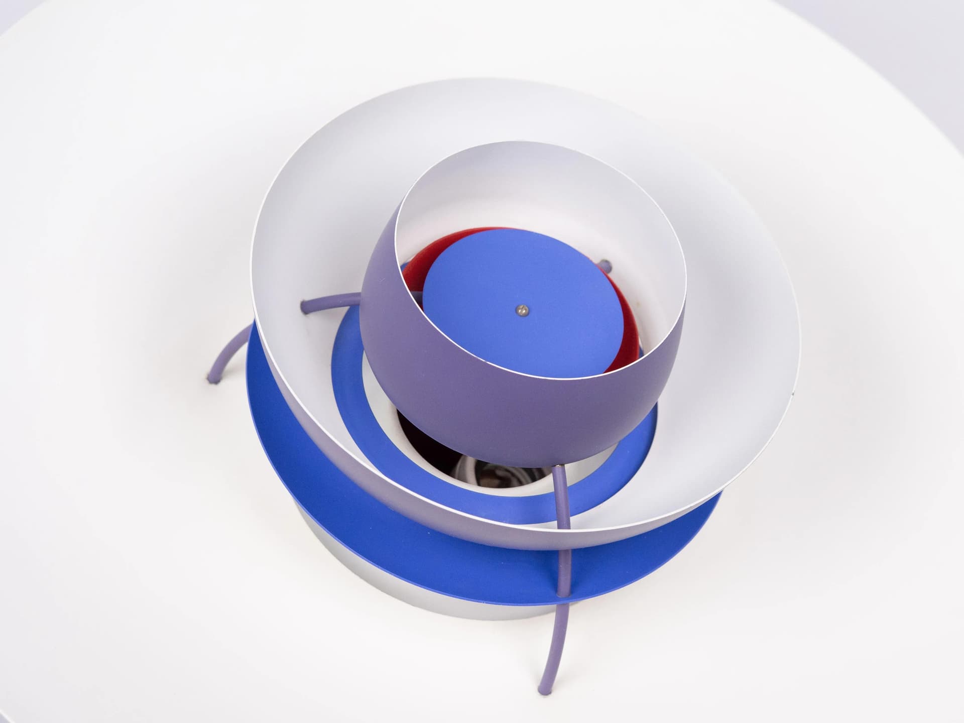 Lawendowo-fioletowa aluminiowa lampa wisząca PH 5, proj. P. Henningsen dla Louis Poulsen, Dania, lata 50. - 13648