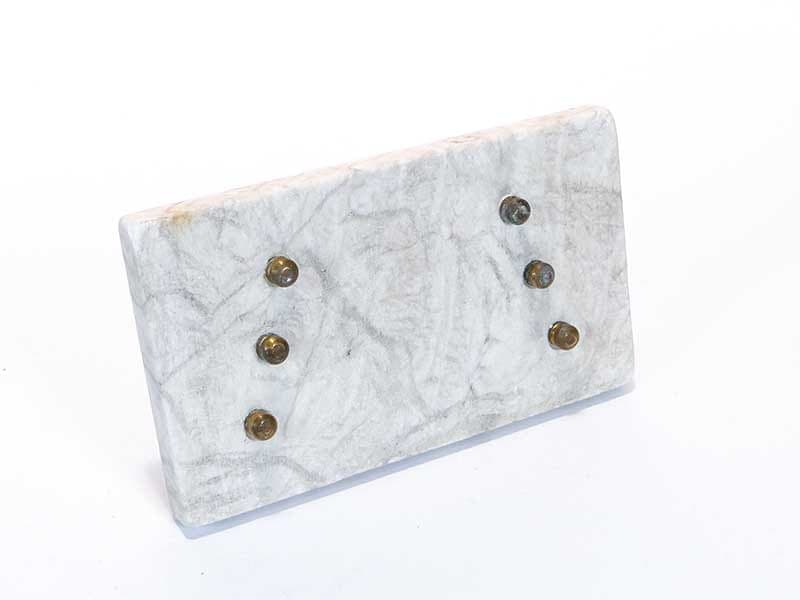 Letter Holder Art Deco, light marble, brass, Poland, 1920s. - 193704
