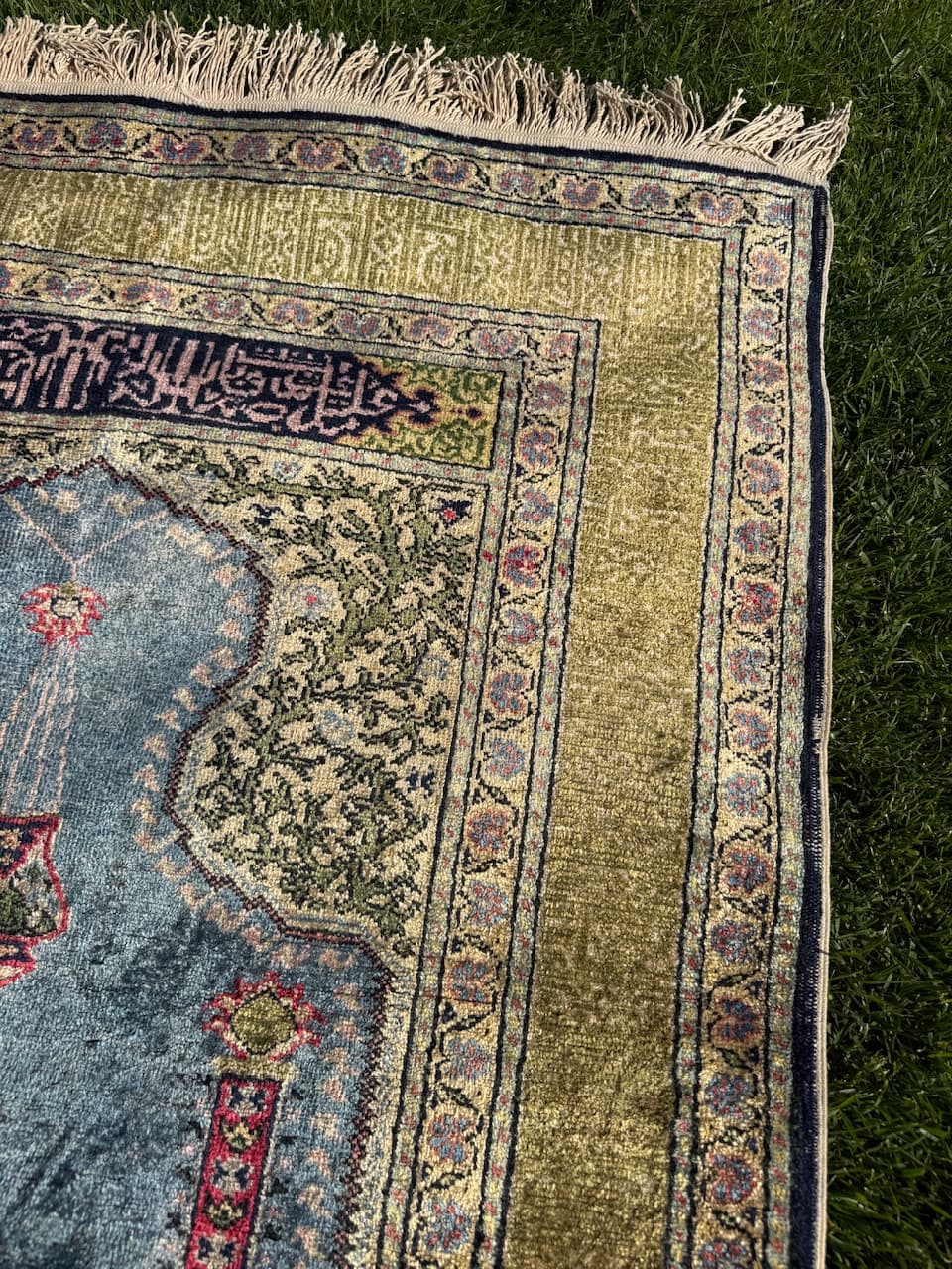 Dywan Kayserie 150x87 cm, jedwab naturalny, bawełna kremowa, Turcja, lata 60. - 193790