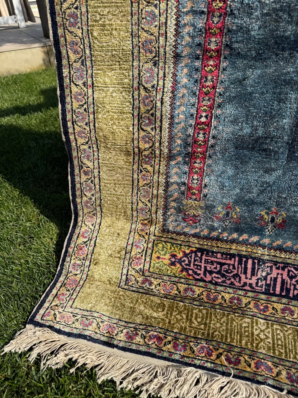 Dywan Kayserie 150x87 cm, jedwab naturalny, bawełna kremowa, Turcja, lata 60. - 193779