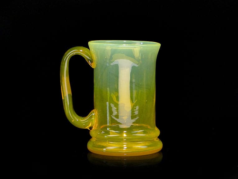 Wazon Kufel, szkło żółte, proj. J. Słuczan-Orkusz, Polska, lata 70. - 193864