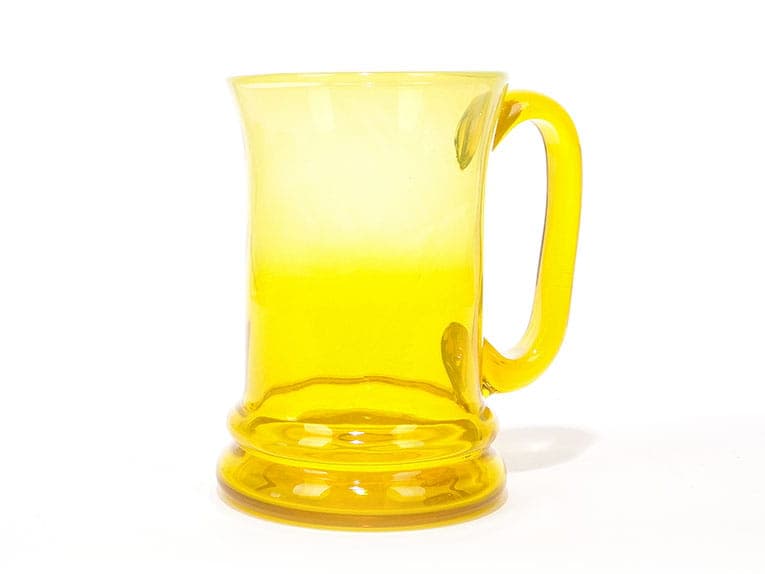 Wazon Kufel, szkło żółte, proj. J. Słuczan-Orkusz, Polska, lata 70. - 193863