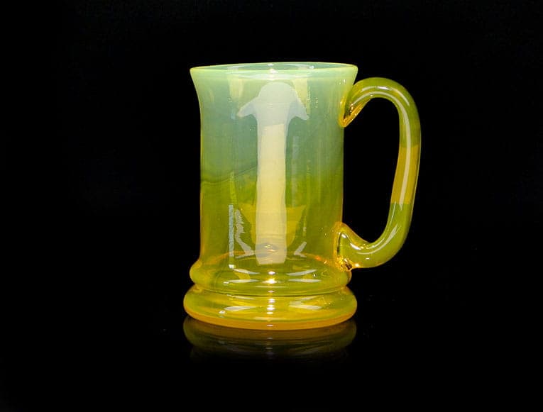 Wazon Kufel, szkło żółte, proj. J. Słuczan-Orkusz, Polska, lata 70. - 193865