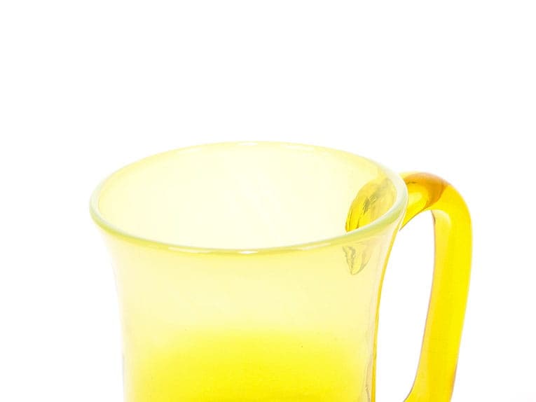 Wazon Kufel, szkło żółte, proj. J. Słuczan-Orkusz, Polska, lata 70. - 193859