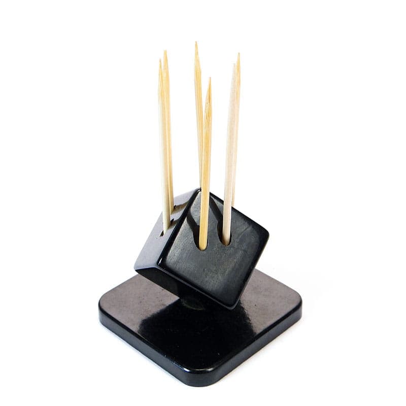 Toothpick Holder, Art Deco, black Bakelite, Poland, 1930s