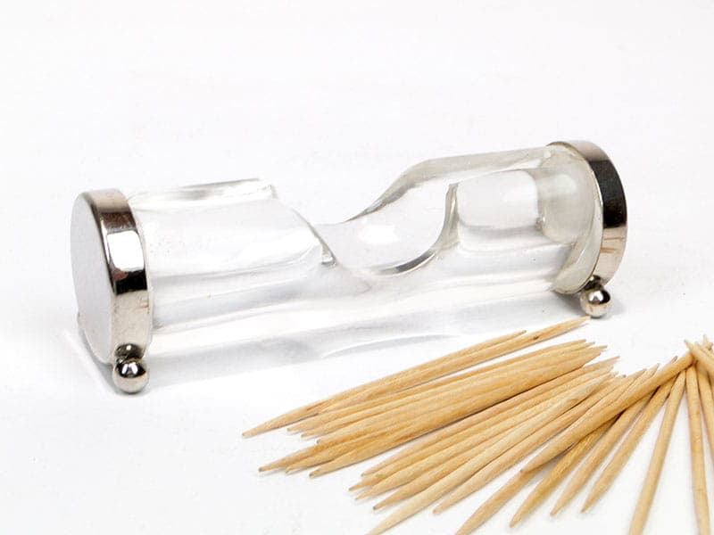 Pojemnik na wykałaczki secesyjny, transparentny, szkło kryształowe, Niemcy, lata 90. XIX w. - 194003