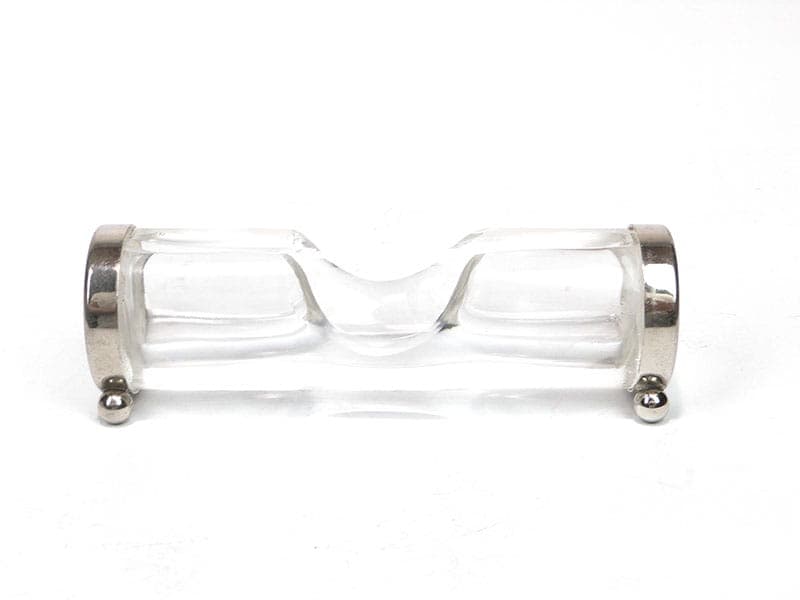 Pojemnik na wykałaczki secesyjny, transparentny, szkło kryształowe, Niemcy, lata 90. XIX w. - 194009