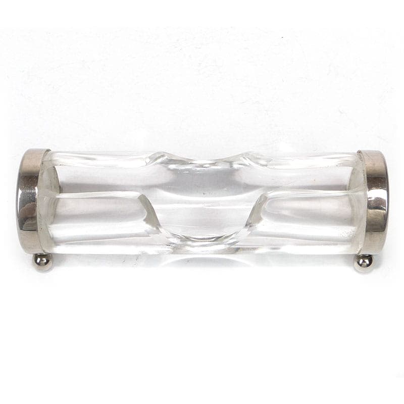 Pojemnik na wykałaczki secesyjny, transparentny, szkło kryształowe, Niemcy, lata 90. XIX w. - 194005