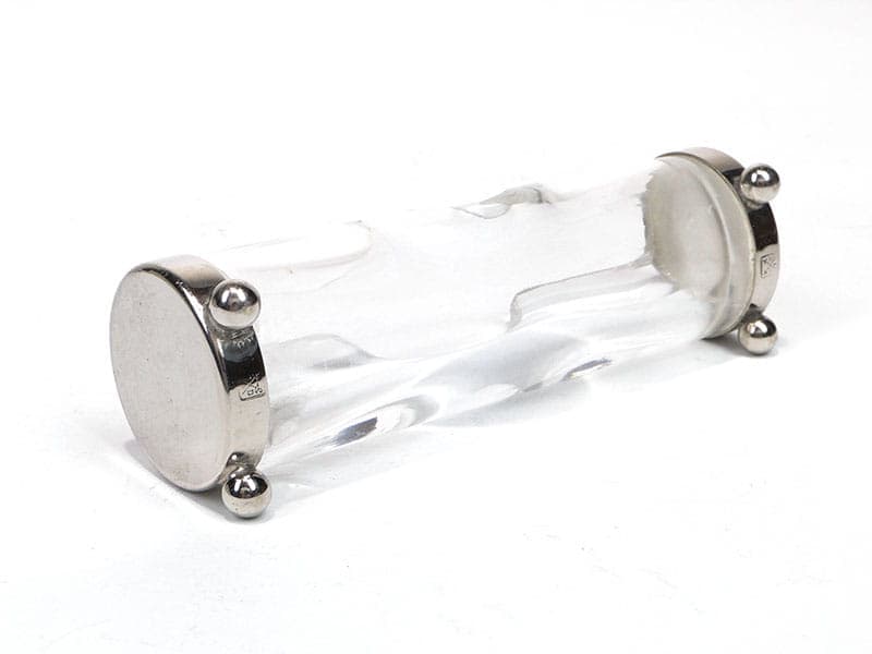 Pojemnik na wykałaczki secesyjny, transparentny, szkło kryształowe, Niemcy, lata 90. XIX w. - 194000