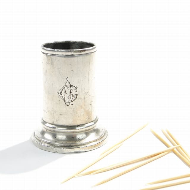 Toothpick holder, silver-plated brass, Norblin, Poland, 19th c. - DIMENSION