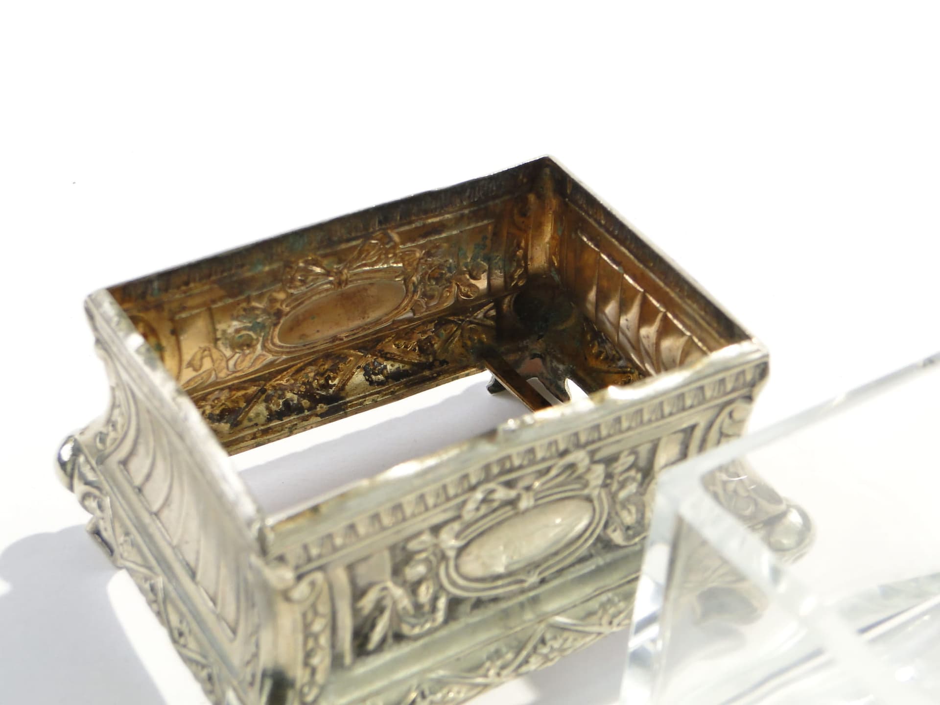 Postument na wykałaczki, Belle Époque, srebro, kryształ, Francja, przełom XIX i XX w. - 194151