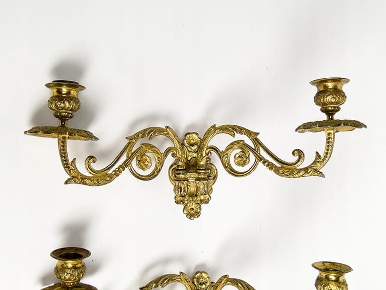 Para kinkietów Empire, złoty brąz, Francja, XIX wiek - 194241