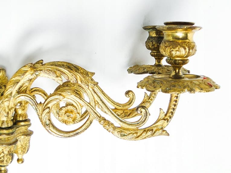 Para kinkietów Empire, złoty brąz, Francja, XIX wiek - 194236