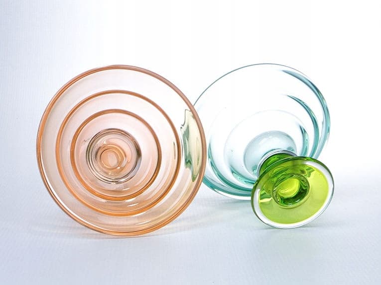 Pair of modernist candlesticks, multicolor glass, Czech Republic, 1960s - 194251