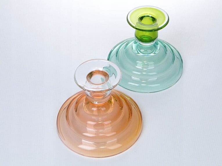 Pair of modernist candlesticks, multicolor glass, Czech Republic, 1960s - 194245