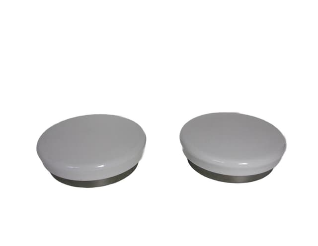 Pair of wall sconces, white glass, chrome steel, 1980s. - DIMENSION