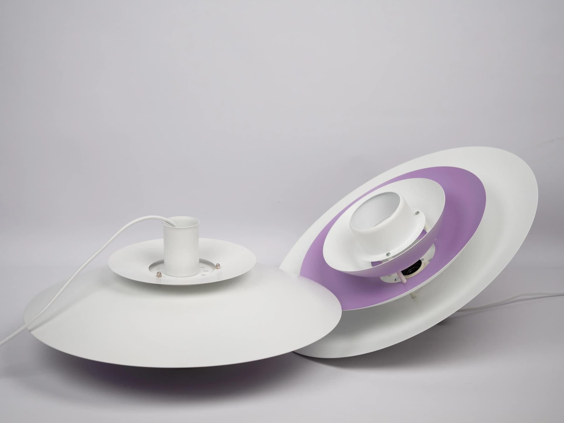 White Aluminum Pendant Lamps, Form Light, Denmark, 1980s - 194304