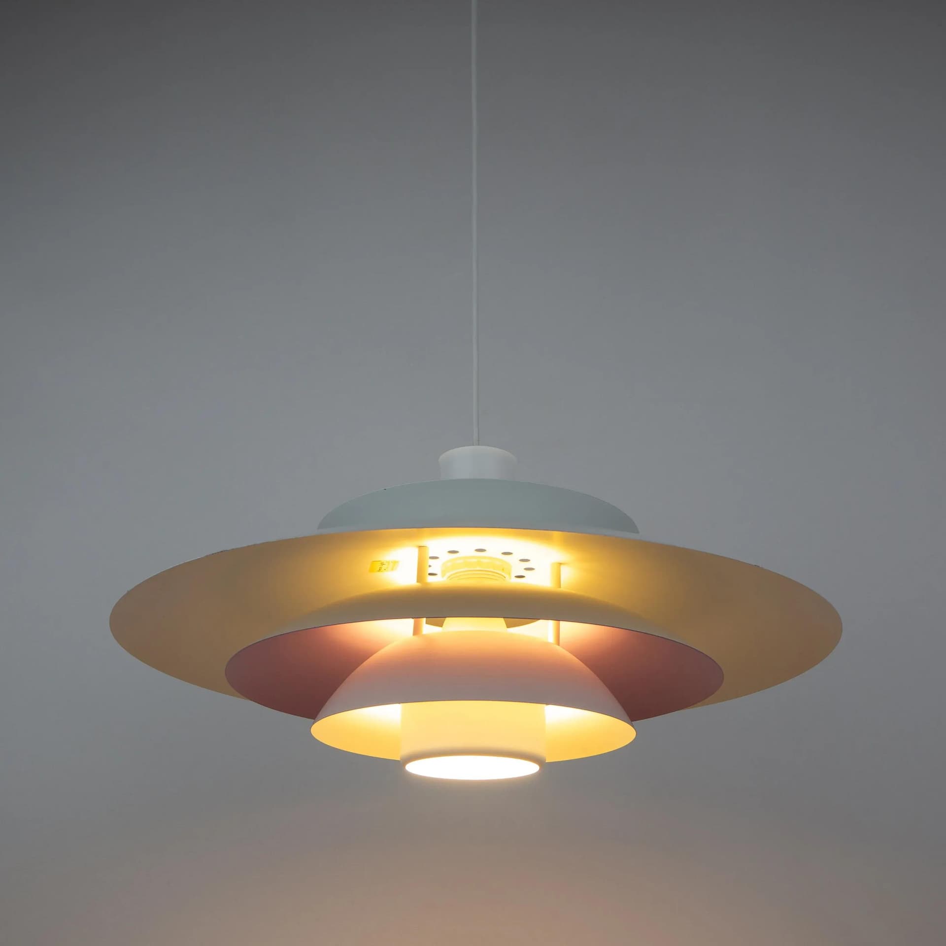 White Aluminum Pendant Lamps, Form Light, Denmark, 1980s - 194303