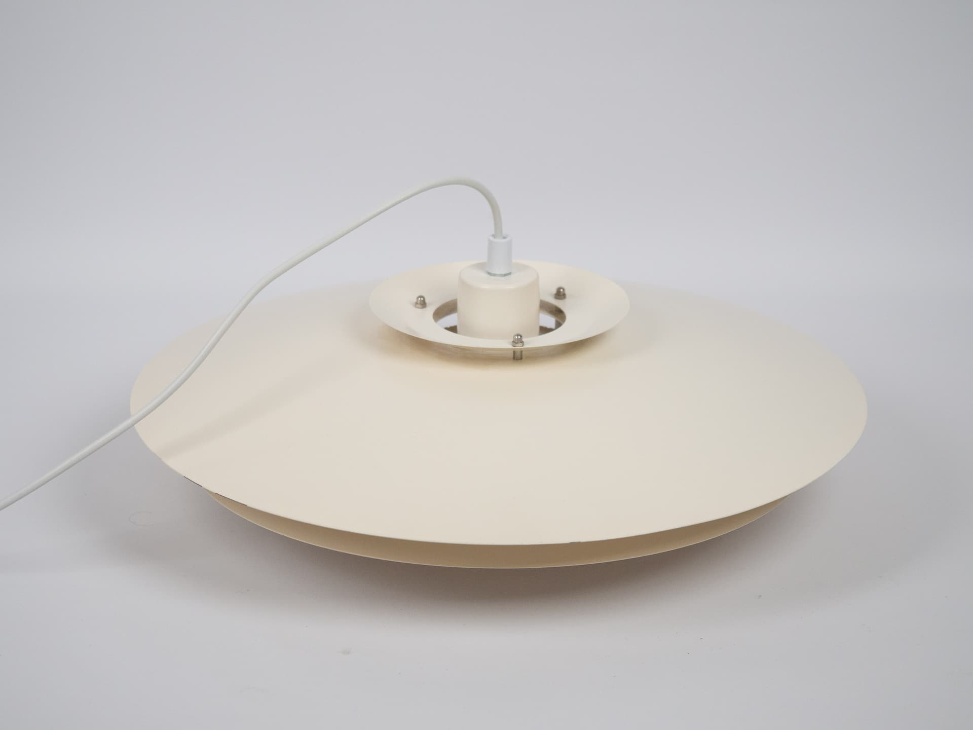 Lampa wisząca, biała, metal, Dania, lata 80. - 194324