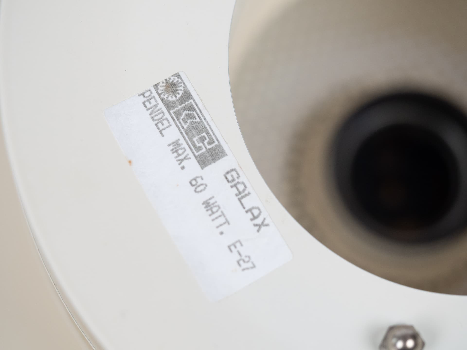 Lampa wisząca, biała, metal, Dania, lata 80. - 194328